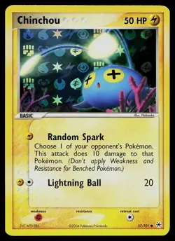 Pokemon Card - Chinchou Hidden Legends 57/101 Common Reverse Holo - Image 1