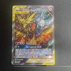 Pokemon Moltres & Zapdos & Articuno GX TAG TEAM Full Art SM210 Holo Card - Mint - Image 1