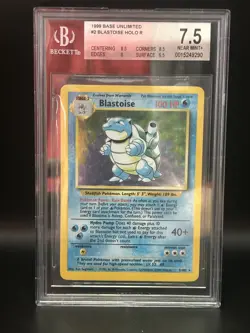 Blastoise Pokemon Base Set holo 2/102 BGS 7.5 Beckett 1999 - Image 1
