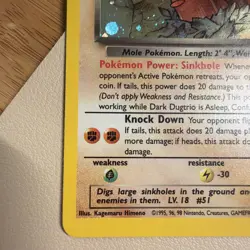 Pokemon Dark Dugtrio TCG 6/82 Rare Holo Card LP Team Rocket Swirl - Image 2