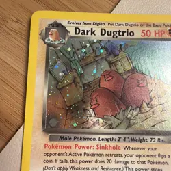 Pokemon Dark Dugtrio TCG 6/82 Rare Holo Card LP Team Rocket Swirl - Image 5