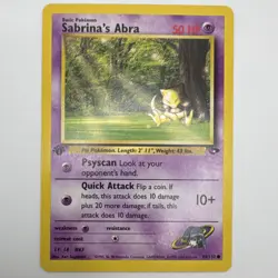 Pokemon Sabrina's Abra 94/132 Gym Challenge 1st Edition Common 50 HP Regular - Image 1
