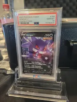 2021 POKEMON SWORD & SHIELD FUSION STRIKE #156 GENGAR V PSA 10 - Image 1