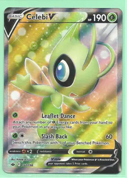 CELEBI V 160/198 CHILLING REIGN POKEMON CARD- FULL ART- MINT- PACK FRESH - Image 1