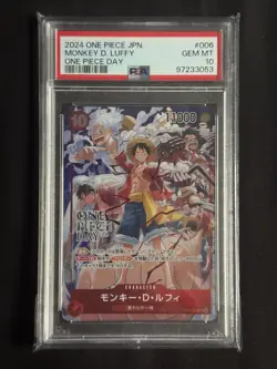 2024 One Piece Day Promo ST10-006 Monkey D. Luffy Japanese PSA 10 - Image 1