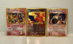 Pokemon Charizard Vintage Cards Japanese 3 Pack Near Mint-Lightly Played See Dec - Image 1