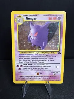 Pokemon TCG Gengar Fossil Holo Card 5/62 Unlimited Rare - Image 2