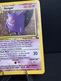 Pokemon TCG Gengar Fossil Holo Card 5/62 Unlimited Rare - Image 5