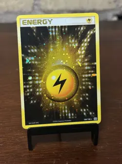 Pokemon Lightning Energy Card 104/106 Emerald 2005 Holo SWIRLS! Light Played LP - Image 1