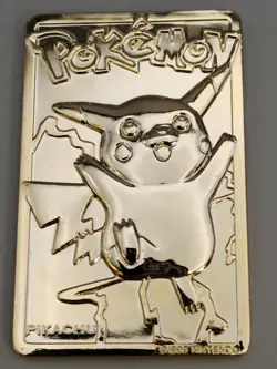 1999 Pokemon Burger King 23K Gold Plated Pikachu Card - Image 1