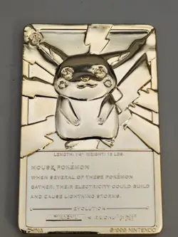 1999 Pokemon Burger King 23K Gold Plated Pikachu Card - Image 2