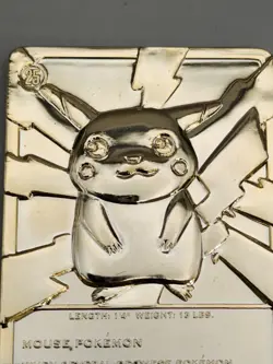 1999 Pokemon Burger King 23K Gold Plated Pikachu Card - Image 4