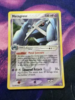 Pokemon Card Metagross 11/101 Rare Reverse Holo EX Hidden Legends NM - Image 1