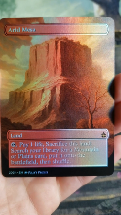 Arid Mesa FOIL Fetch Land Proxy Playtest Card with Custom Fantasy Art Design - Image 2