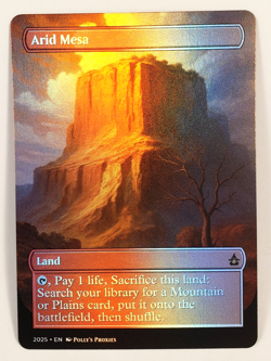 Arid Mesa FOIL Fetch Land Proxy Playtest Card with Custom Fantasy Art Design - Image 3