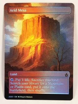 Arid Mesa FOIL Fetch Land Proxy Playtest Card with Custom Fantasy Art Design - Image 4