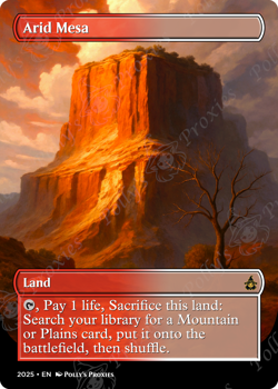 Arid Mesa FOIL Fetch Land Proxy Playtest Card with Custom Fantasy Art Design - Image 5