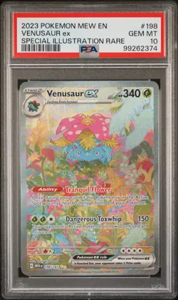 2023 POKEMON MEW EN-151 SPECIAL ILLUSTRATION RARE #198 VENUSAUR EX PSA 10 - Image 1