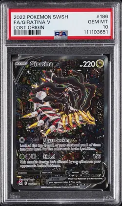 2022 POKEMON SWORD & SHIELD LOST ORIGIN #186 FULL ART/GIRATINA V PSA 10 - Image 1