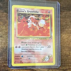 Pokemon Blaine's Growlithe 62/132 Gym Heroes Common Regular 50 HP 2000 - Image 1