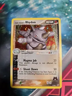 Team Magma's Rhydon (Holo Rare) 11/95 EX Team Aqua Team Magma (LP) Pokemon TCG - Image 1