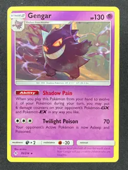Pokemon Gengar Sm-Unbroken Bonds 70/214 Regular Rare English Card MP/LP - Image 1