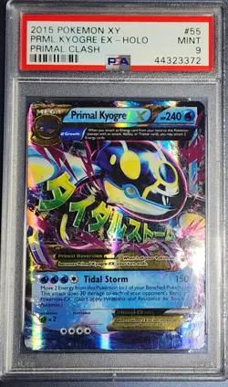 Mega Primal Kyogre EX ULTRA RARE 55/160 Xy Primal Clash TCG PSA 9 - Pokemon Card - Image 1