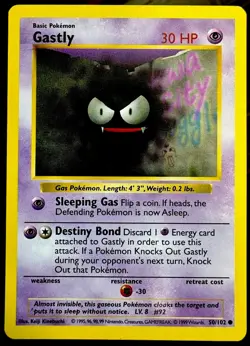 Pokemon TCG: 1999 Gastly 50/102-SHADOWLESS- Vintage Pokemon Card- Base Set - Image 1