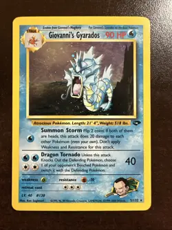 Giovanni’s Gyarados 5/132 Holo Rare Pokemon TCG Gym Challenge WOTC SWIRL MP - Image 1