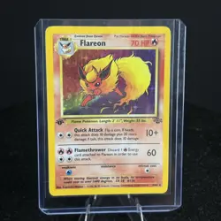 Pokemon TCG Flareon Jungle 3/64 Holo Unlimited Holo Rare 1st Edition NM/LP+ - Image 1