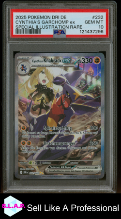 CYNTHIA'S GARCHOMP EX SPECI4L ILL RARE POKEMON GER DRI DE 2025 232 PSA 10 - Image 1