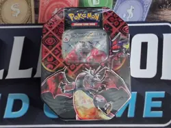 Pokemon TCG Scarlet & Violet Paldean Fates Charizard ex 4 Pack Tin - New Sealed - Image 1