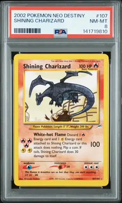 2002 POKEMON NEO DESTINY #107 SHINING CHARIZARD PSA 8 - Image 1