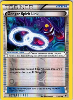 Gengar Spirit Link 95/119 XY - Phantom Forces Pokemon TCG LP Reverse Holo - Image 1