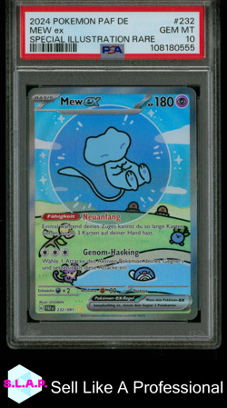 MEW EX SPECI4L ILL RARE POKEMON GER PAF DE-PALDEAN FATES 2024 232 PSA 10 - Image 1