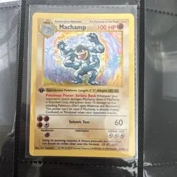 Pokemon TCG - Machamp - 8/102 - Base Set - Shadowless 1st Edition Holo Rare - LP - Image 1