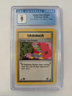 CGC 9 MINT Goop Gas Attack 1st Edition Team Rocket 78/82 Pokemon 2000 - Image 1