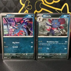 Pokemon - Sneasel 020 Weavile 021 - Phantasmal Flames Promo Cards - Image 1
