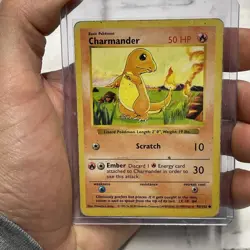 Charmander - 46/102 - Pokemon Base Set Shadowless Card WOTC HP Heavily Played - Image 1