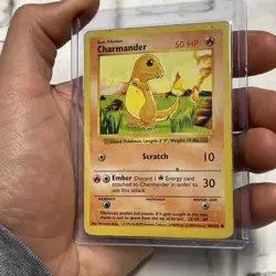 Charmander - 46/102 - Pokemon Base Set Shadowless Card WOTC HP Heavily Played - Image 2