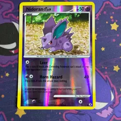 Pokemon TCG Nidoran M Rising Rivals Reverse Holo Card 72/111 Platinum Common LP - Image 1