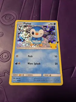 Pokemon TCG 25th Anniversary McDonalds Promo Card Piplup 20/25 Holo 2021 NM - Image 1