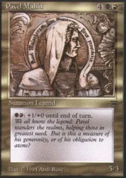 MTG Pavel Maliki, Legends, Moderately Played, English - Image 1