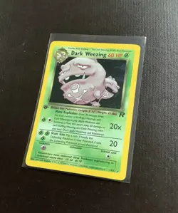 FIRST EDITION 1999 Shiny/ Holo Dark Weezing Pokemon Card Team Rocket Set NM. - Image 1