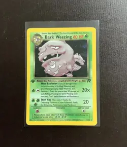 FIRST EDITION 1999 Shiny/ Holo Dark Weezing Pokemon Card Team Rocket Set NM. - Image 2