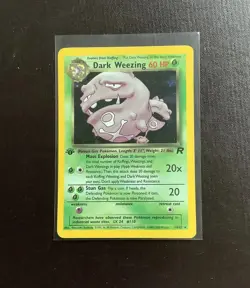 FIRST EDITION 1999 Shiny/ Holo Dark Weezing Pokemon Card Team Rocket Set NM. - Image 3