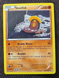 Pokemon TCG Stunfisk Basic Card 83/113, Uncommon Ledgendary Treasures - Image 1
