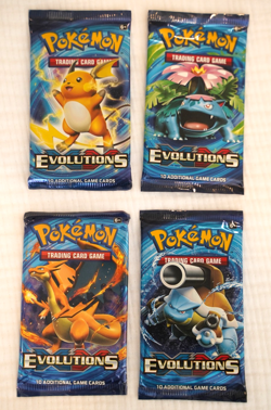 4x Pokemon TCG XY Evolutions Booster Pack Art Set Factory Sealed - Image 1