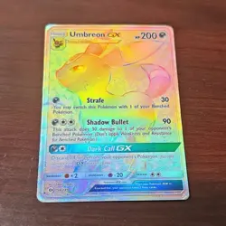 Pokemon Umbreon GX 200 HP Full Art Secret Rare Holo 154/149 SM Base Set TCG - Image 1