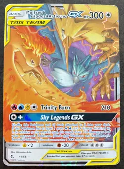 2019 Pokemon S&M Hidden Fates Moltres & Zapdos & Articuno GX Holo Rare #44/68 - Image 1
